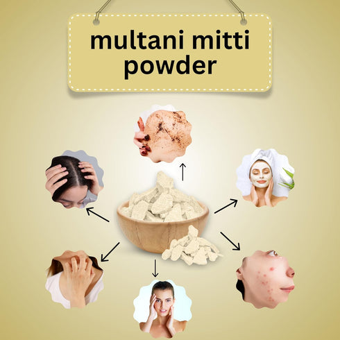 Multani Mitti Earth Clay, 100% Natural Indian Healing Clay Mask for Skin Care, 5.3 oz