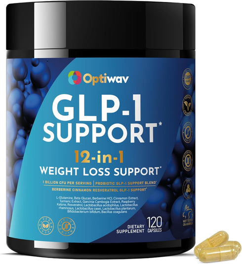 Optiwav GLP-1 Support Probiotic Weight Loss Supplement - Women Men GLP1 Support with