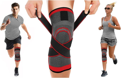 DCF Knee Braces, Compression Sleeve for Men and Women, Knee Pain Relief, Fitness Support for Sports, 2XL, Red