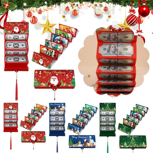 QHUDLV Holder,10 Christmas Surprise Money Holder - Christmas Money or Gift Card Slots Surprise Xmas Gift Card Holde r