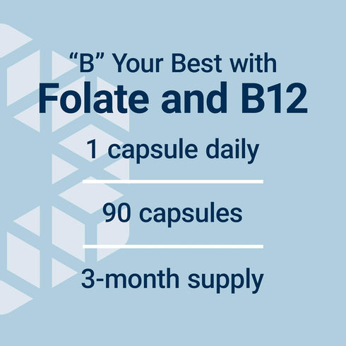 Life Extension BioActive Folate & Vitamin B12 | 90 Capsules | Promotes Heart, Brain & GI Tract Health