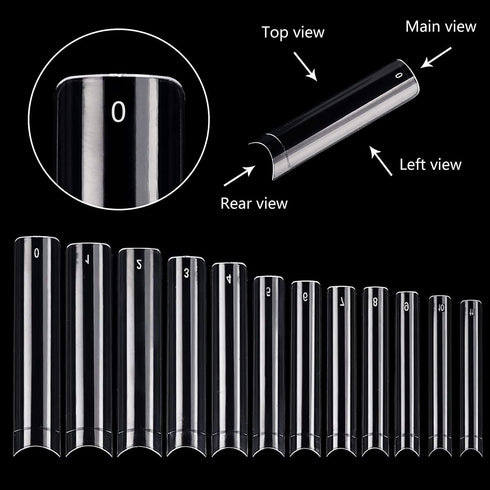 No C Curve 3XL Long Square Nail Tips for Acrylic Nails, SWETIDY 360PCS Clear False Nails with Case
