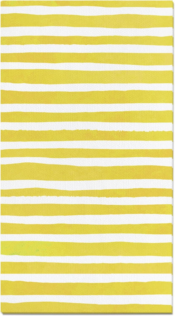 KTHONIOMANTE 200PCS Yellow & White Stripe Guest Napkins, 2 Ply Disposable Paper Pack,