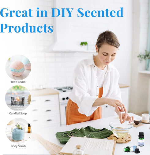 MitFlor Clean Fragrance Oil Set - Scented Essential Oils for Diffusers and Soap Candle Making - 6 x 10ml.