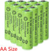 Pack of 12 AA 2000mAh Rechargeable Batteries, High Capacity Precharged 1.2V Ni-MH for Household Devices