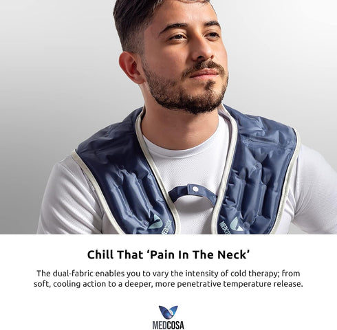 Medcosa Large Neck and Shoulder Gel Ice Pack, Chill That ‘Pain in The Neck’, Neck & Shoulder Wrap for Post-Surgery,