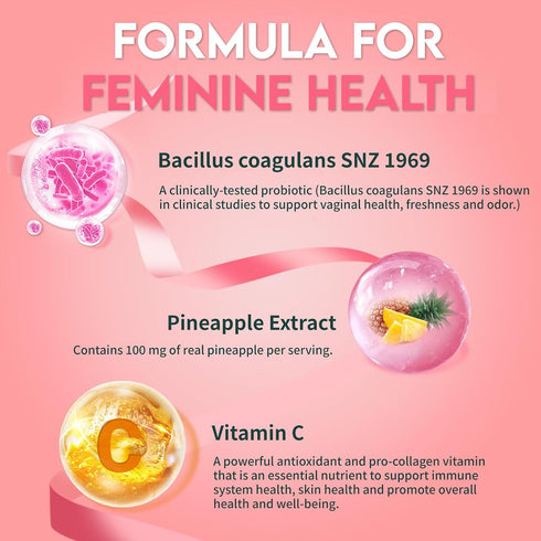 Gummies Gummies 60 Gummies Airboy Vaginal Probiotic for Women, Pineapple for Women Balanced PH, Yeast Balance & Flora