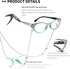 EYEURL Cat Eye Reading Glasses for Women, Blue Light Blocking 3 Pack Computer Readers 1.75 with Spring Hinge