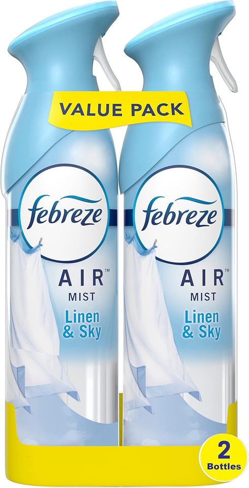 Febreze Air Freshener Spray, Linen & Sky, Odor Eliminator, 8.8 Oz, 2 Count
