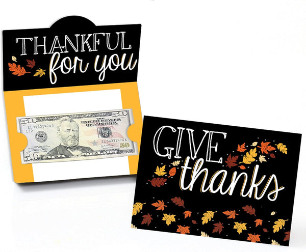 Big Dot of Happiness Give Thanks - Thanksgiving Party Money and Gift