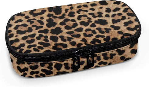 Diabetic Supplies Bag Cheetah Print Lightweight Cooling Bags Insulin Storage Case for Diabetes Testing Kit Blood Glucose Monitor Kit with Meter Lancets