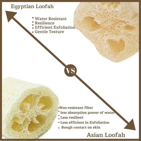 NileCart 22 in Egyptian Loofah - Natural Exfoliating Body Scrubber Shower Loofah | Exfoliator Natural Sponge for Men
