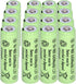 16 Packs AA 500mAh Rechargeable Solar Lights Batteries, 1.2V Ni-MH Double A Battery for Outdoor String Pathway Lights