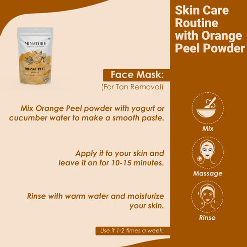 mi nature Orange Peel Powder (Citrus Aurantium) - 227 g / 8 OZ / 1/2 lb, All Natural, Vegan