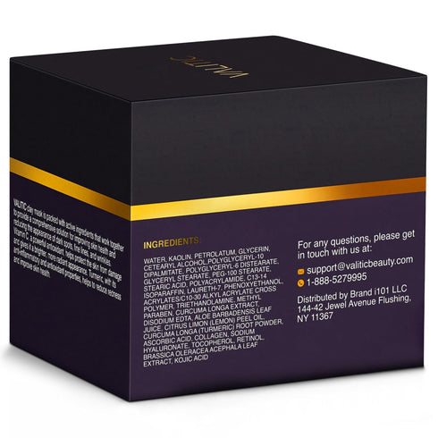 VALITIC Vitamin C & Turmeric Clay Mask, Dark Spot Corrector with Kojic Acid, 100g Skin Care Routine