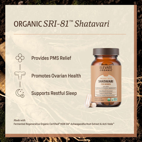 SRI-81 (30 Shatavari Vegan Capsules for Women, Asparagus racemosus Root Extract with Acti Veda Servings)