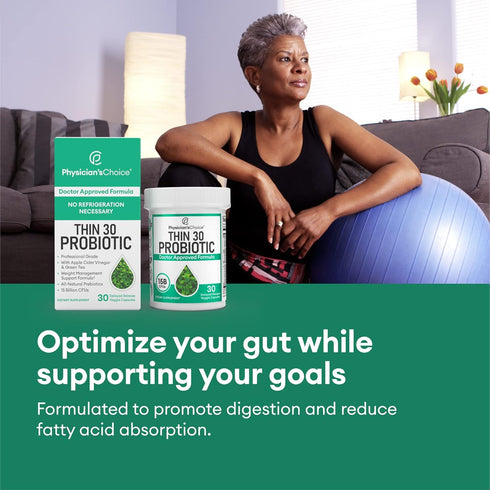 Physician's CHOICE Probiotics for Weight Management - 6 Strains, Prebiotics, Cayenne & Green Tea, 30 CT