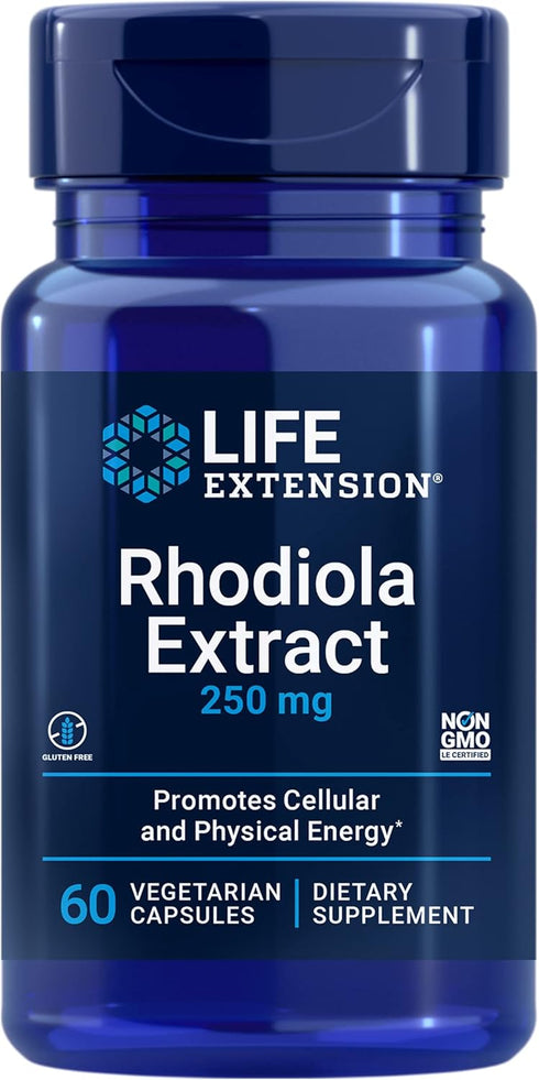 Life Extension Rhodiola Extract | 250 mg | 60 Capsules | Promotes Physical and Mental Performance