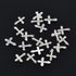 SILPECWEE 30pcs 3 Style Cross Nail Charms - 3D Silver Nail Jewels for Nail Art Decoration