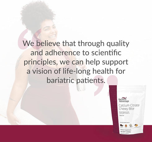 Bariatric Advantage Calcium Citrate Chewy Bites 500mg with Vitamin D3, Sugar Free - 90 Count for Bariatric Patients