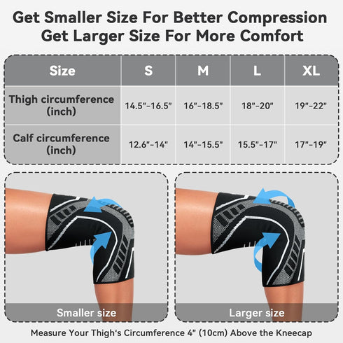 Sportneer Knee Braces for Knee Pain, Compression Sleeve for Men and Women, Support for Joint Pain Relief