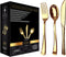 120 Piece Gold Plastic Silverware Set, Reusable & Recyclable Cutlery for Weddings and Parties (40 Forks, 40 Spoons, 40