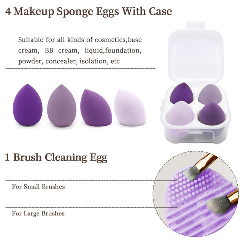 Koccido Makeup Brushes 22 Pcs Makeup Kit, Foundation Brush, Eyeshadow Brush Set (Purple, 22 Piece Set)
