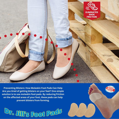 YJ15-8068, (50 Pack) Dr. Jill's Foot Pads, Latex Free, Kidney Shaped Pad Moleskin Blister Pad