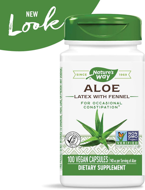 Nature's Way Aloe Latex with Fennel | 100 Vegan Capsules | For Occasional Constipation