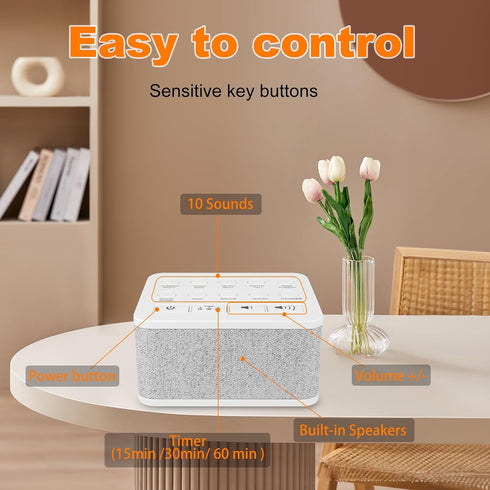 Sound Machine, White Noise Machine with 10 Natural Soothing Sounds, Sleep Machine for Baby Kids Adults & Travel
