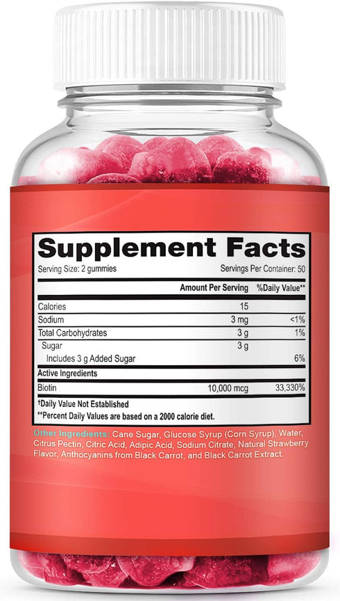 Biotin Gummies for Hair Growth, 100 Count, Max Strength 10000mcg Chewable Supplement for Women, Men, and Kids