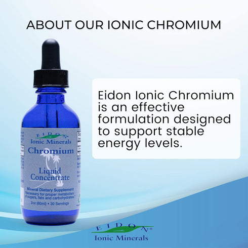 Eidon Ionic Minerals Liquid Chromium Concentrate - Ionic Supplement Drops for Stable Energy Levels - 2 oz, All-Natural