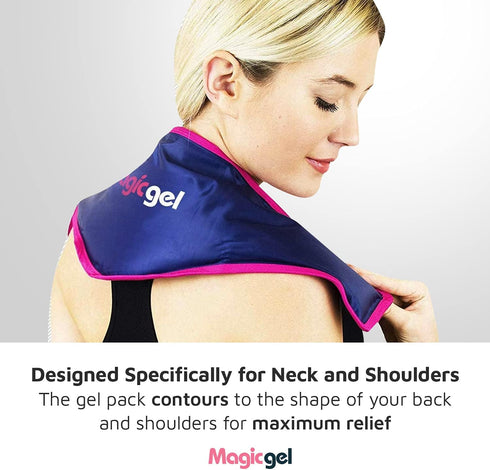 Magic Gel Neck Ice Pack - Reusable Cold Wrap for Neck, Shoulders, Back - Soft Flexible Freezer Pack for Icing