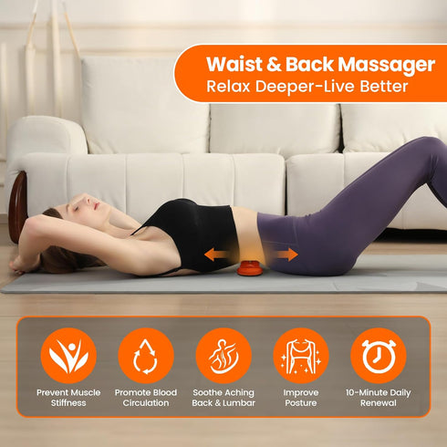 Manual Back Massager, Trigger Point Massage Tool for Neck, Shoulder, Back, Pelvis & Full Body, Pain Relief, Stretching