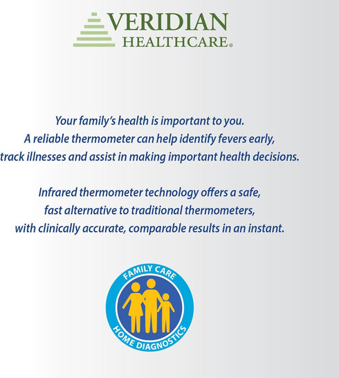 Temple & Underarm Thermometer | Infrared Measurements | Fast 4-Second Readout | Fever Alert | Backlit Display |