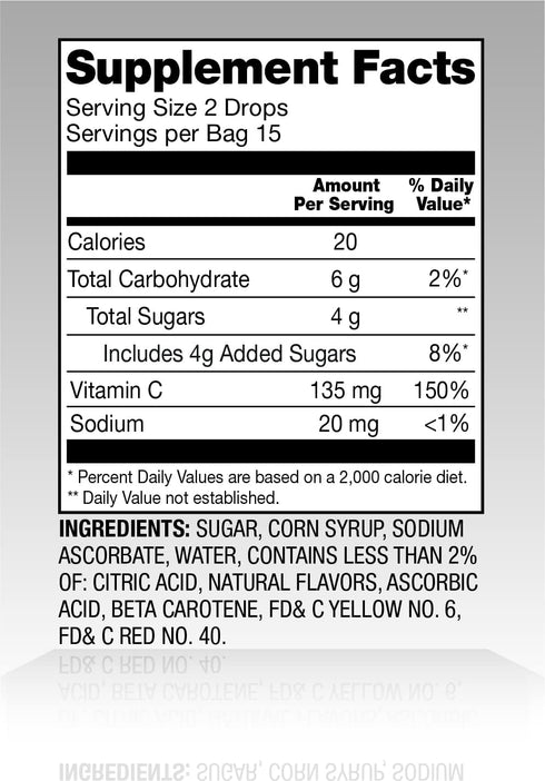 Amazon Basic Care Vitamin C Supplement Drops, Lemon, Orange & Grapefruit, 140 count