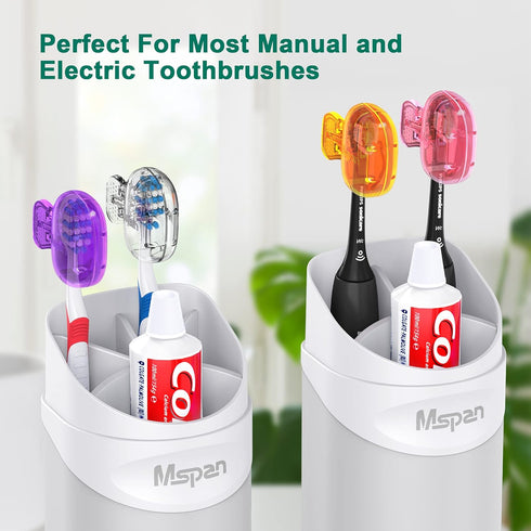 Mspan Electric Toothbrush Head Cover, Sonic Toothbrush Cap Travel Protector, Plastic Brush Pod Protection Clip Case