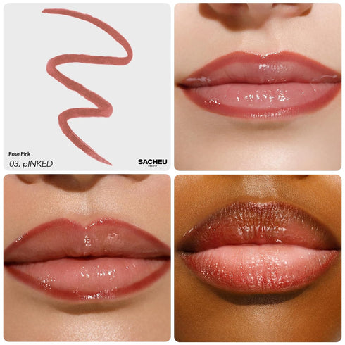 Sacheu Lip Liner Stay-N - Peel Off Lip Liner Tattoo, Peel Off Lip Stain, Long Lasting Lip Stain Peel Off, Infused with Hyaluronic Acid & Vitamin E, p-INKED