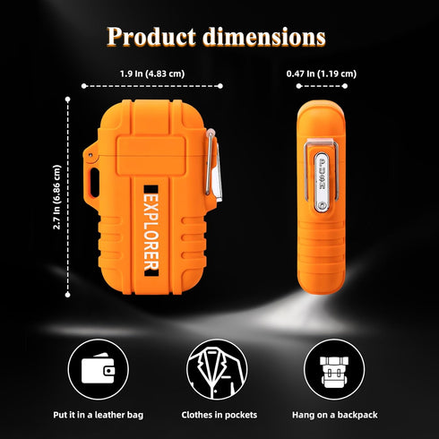 LcFun Electric Lighter - USB C Rechargeable, Windproof Waterproof Flameless Dual Arc Plasma Lighter with Lanyard