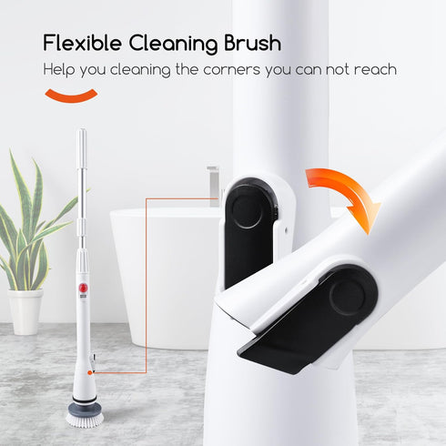 Scrubber,380RPM 3 REECOO Cordless Electric Spin High Speed Rotation,Fast Charging-Long Lasting,Power Scrubber