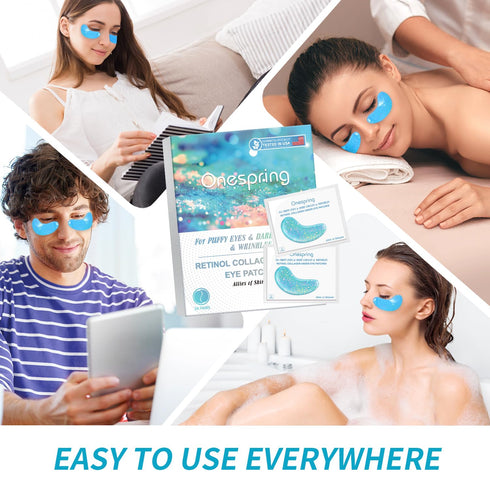 Under Eye Patches - 24 Pairs Retinol Collagen Eye Gel Pads for Puffy Eyes, Reduce Wrinkles and Eye Bags, Anti Aging