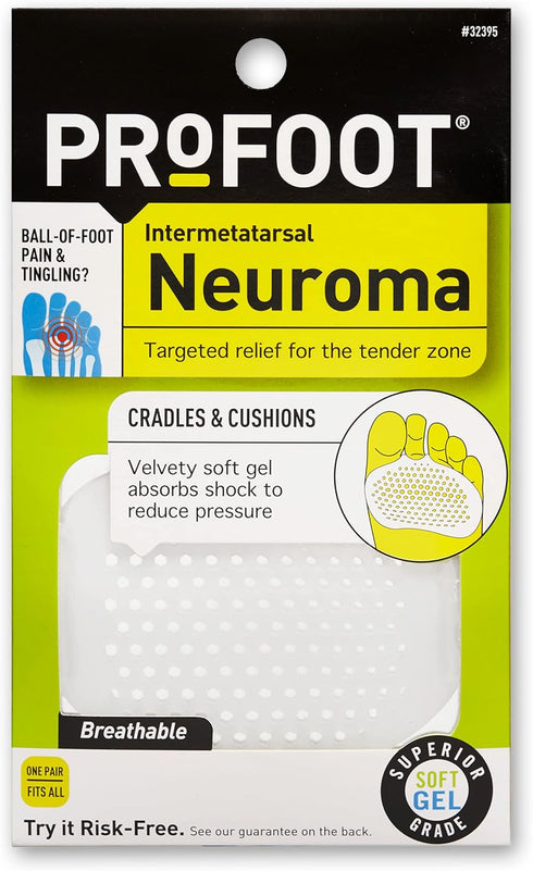 PROFOOT Inter-Metatarsal Pads, Neuroma Ball of Foot Cushions for Pain Relief, 1 Pair