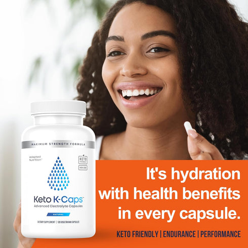 Keto K-Caps Electrolyte Capsules | 700mg Potassium, Sodium, Magnesium | 120 Caps | Hydrate Fast & Beat Leg Cramps