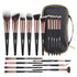 Makeup Brushes - 18 Pcs Professional Premium Synthetic Makeup Brush Set with Case, Travel Make up Brushes (Black Gold)
