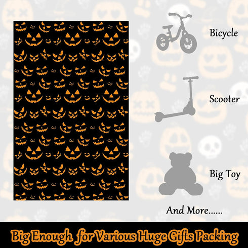 Ymsone 36 56 inches (1 Halloween Extra Large Gift Bags Jumbo - Spooky Gift Bag for Big Presents - Black and Orange