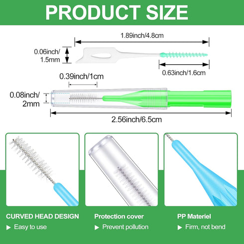 Zopeal 250 Pieces Braces Flossers, Interdental Brush for Cleaner Teeth, Soft Dental Picks
