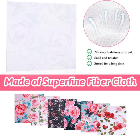 Ptwola 6 Pcs Thickened Glasses Cleaning Cloth Elegant Flower Design Microfiber Cleaning Cloth Multi-Colored Eyeglass