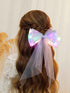 Light Up Bow Hair Clips - LED Tulle Barrettes for Women and Girls, Party Hair Accessories