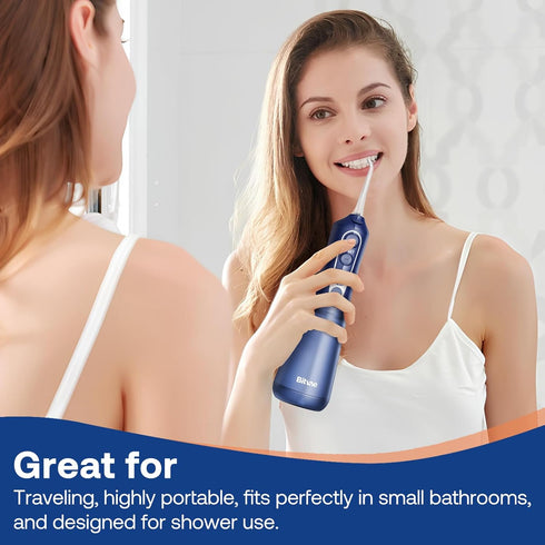 Bitvae C6 Portable Cordless Water Flosser for Teeth Cleaning, 6 Jet Tips, USB Rechargeable, IPX7 Waterproof, Midnight