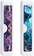 2 Pcs Toothbrush Travel Case, Colorful Pattern Holder and Covers for Travel, Includes Travel Tongue Scraper Case